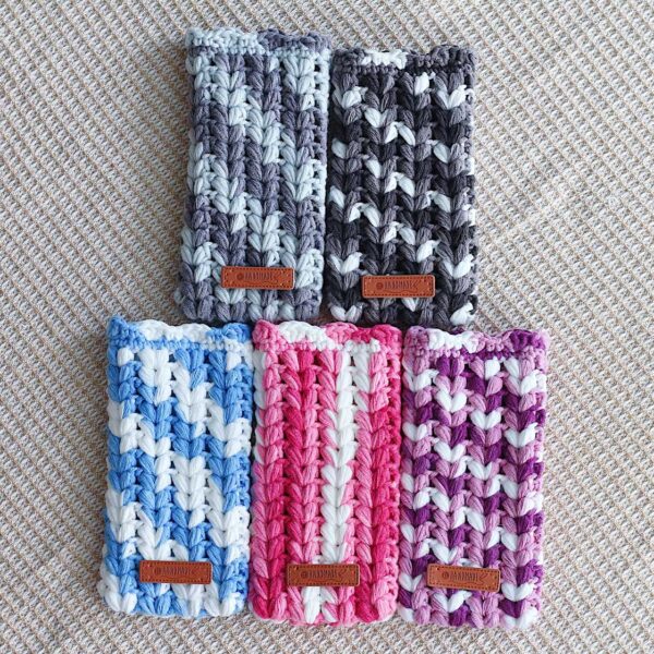 混色爱心斜挎手机包